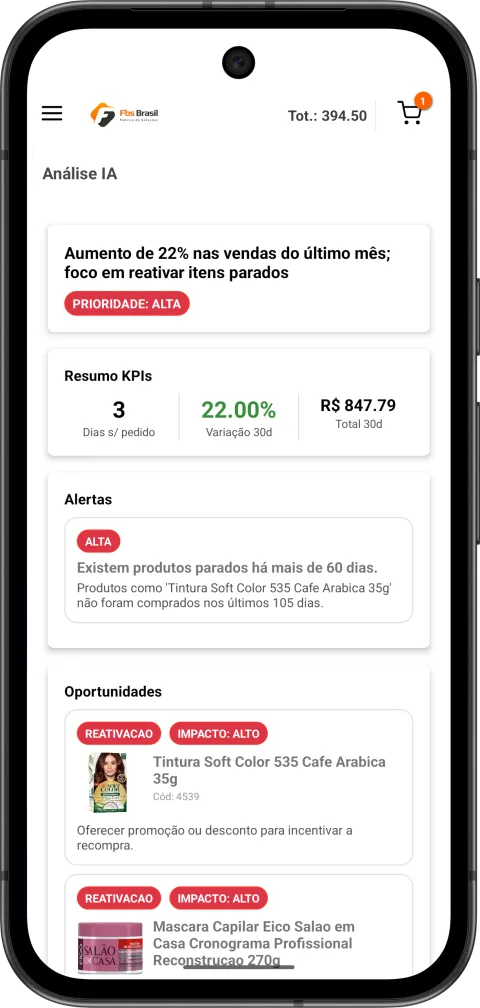 Análise de cliente com IA — KPIs, alertas e prioridade